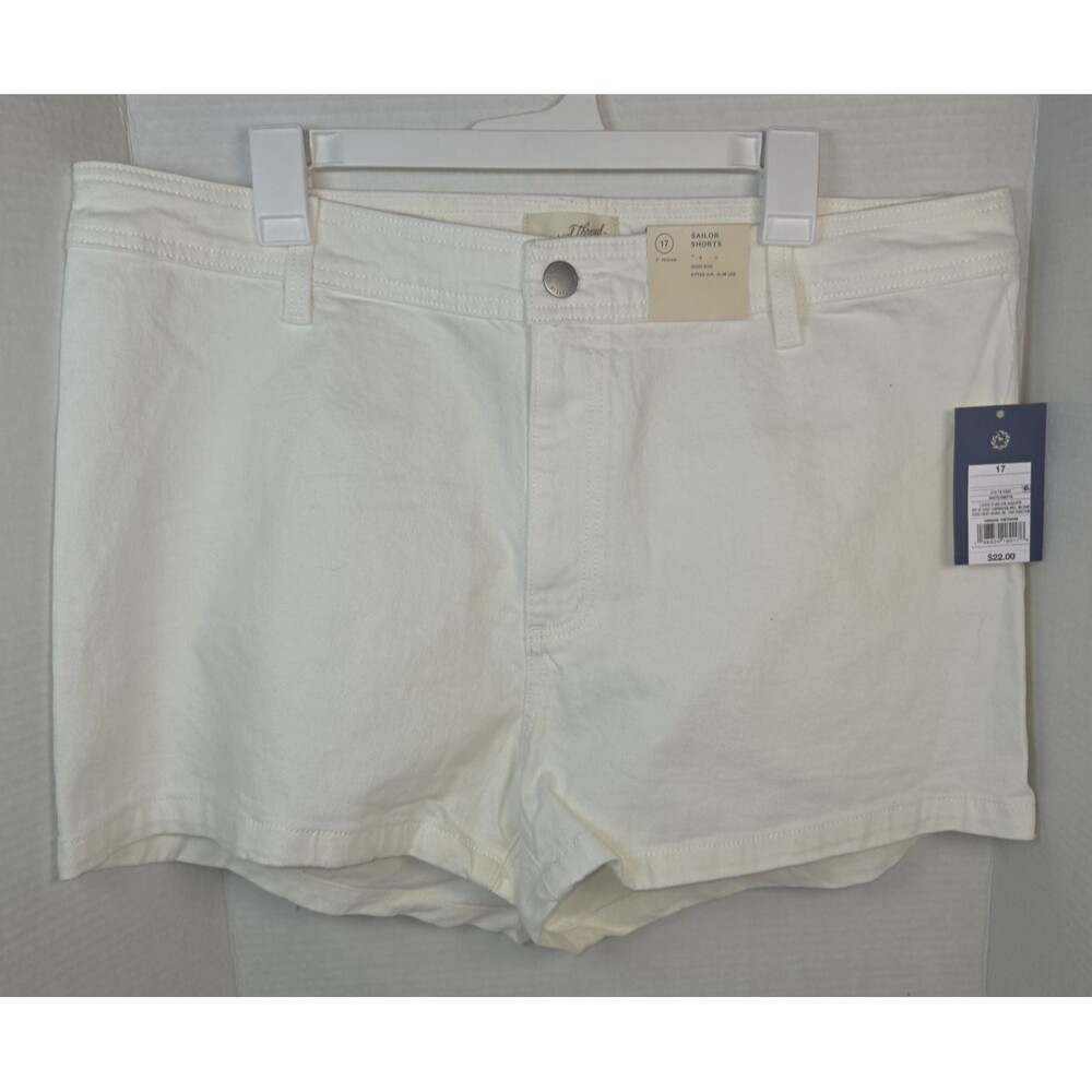 Universal Threads White Sailor Shorts High Rise Denim Shorts Women's Size 17 New